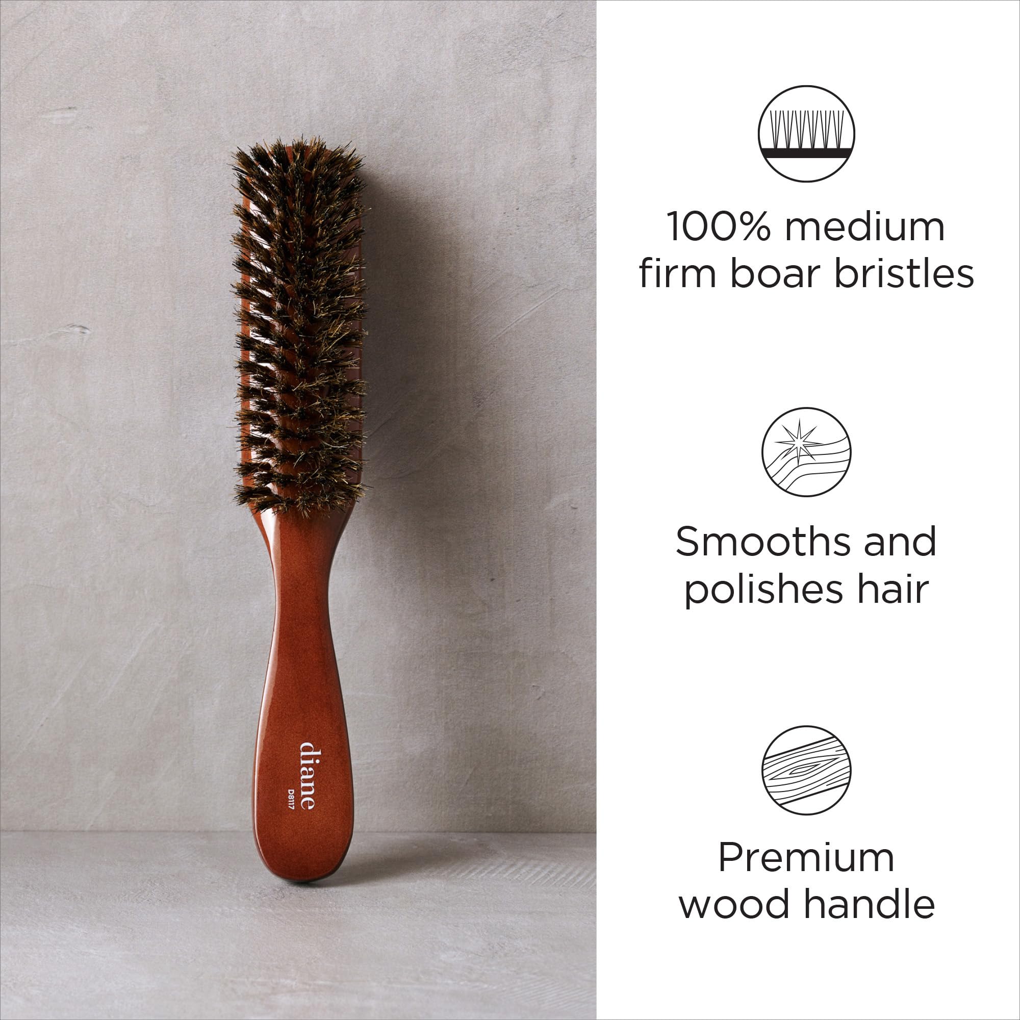 Plan rapproché de la Diane Premium pour demelage quotidien sur cheveux epais et textures