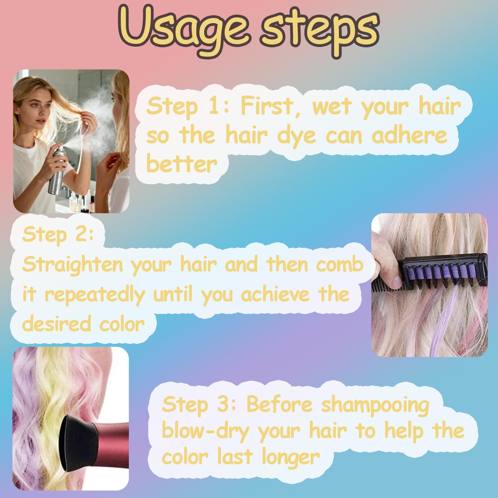 DICSINM peignes chalk idée cadeau: cadeau créatif pour filles et ados.