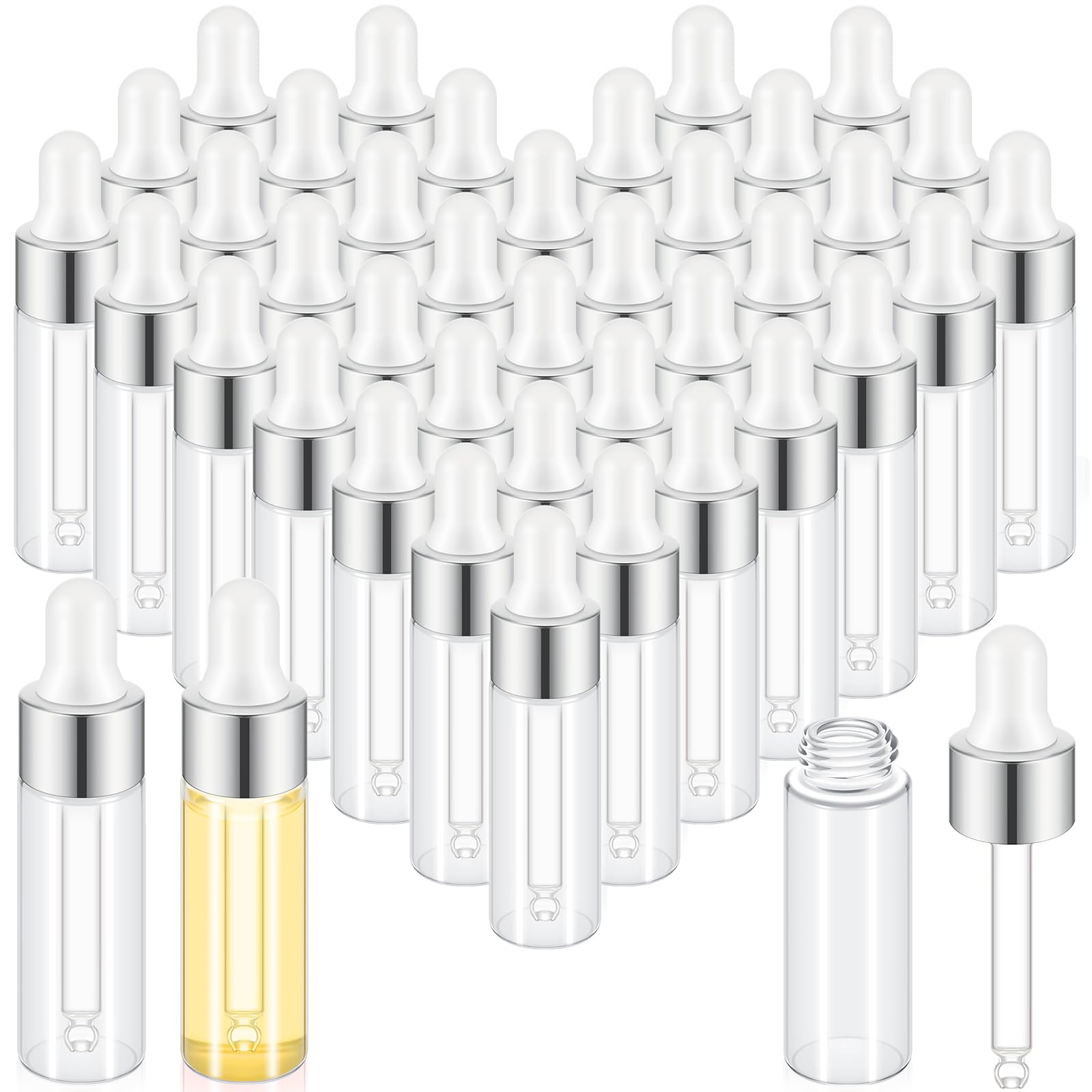 Didaey fioles en verre 5 ml avec pipette, ensemble pratique pour échantillons.