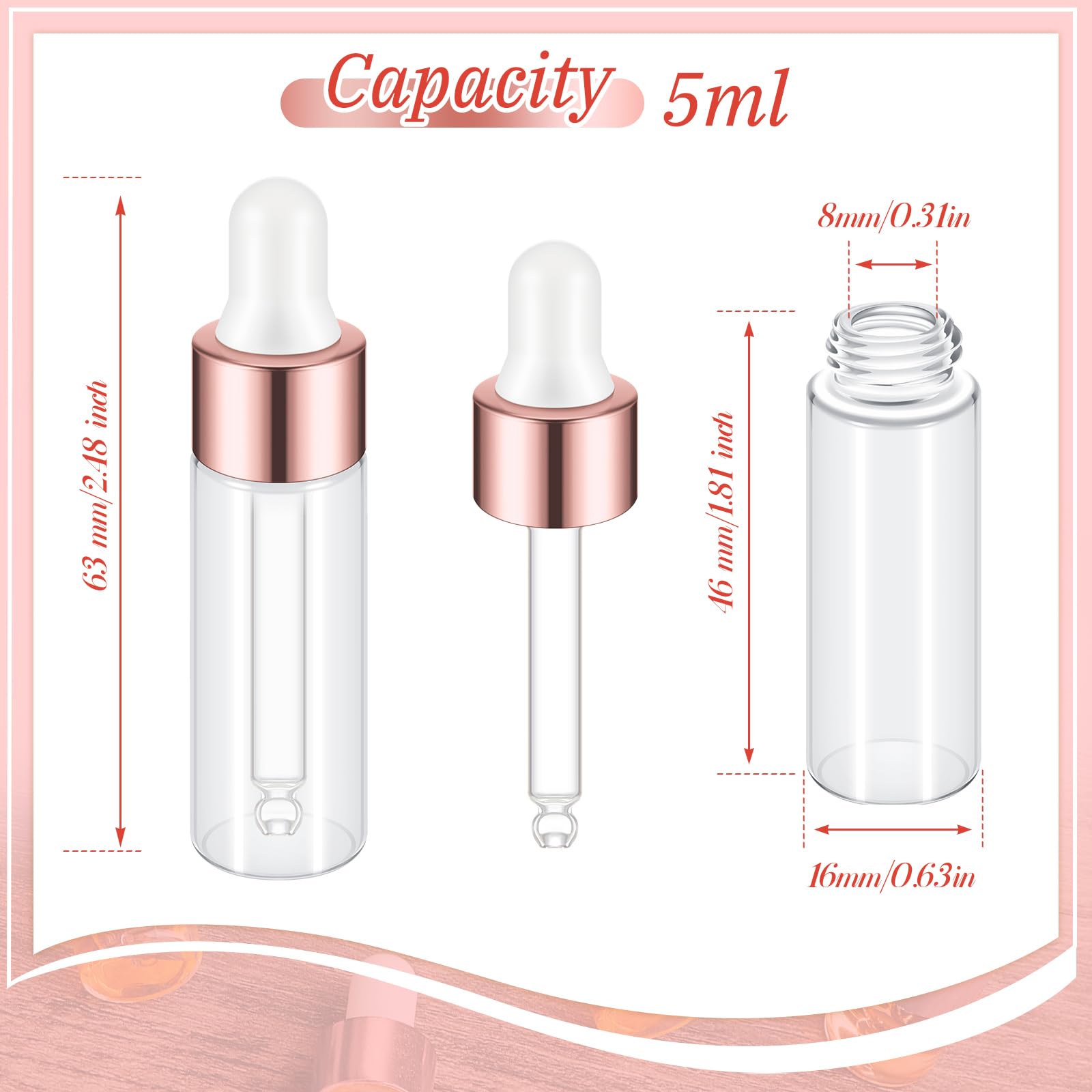 Flacon mini-verre Didaey transparent, cap scellé, idéal pour parfums et huiles.