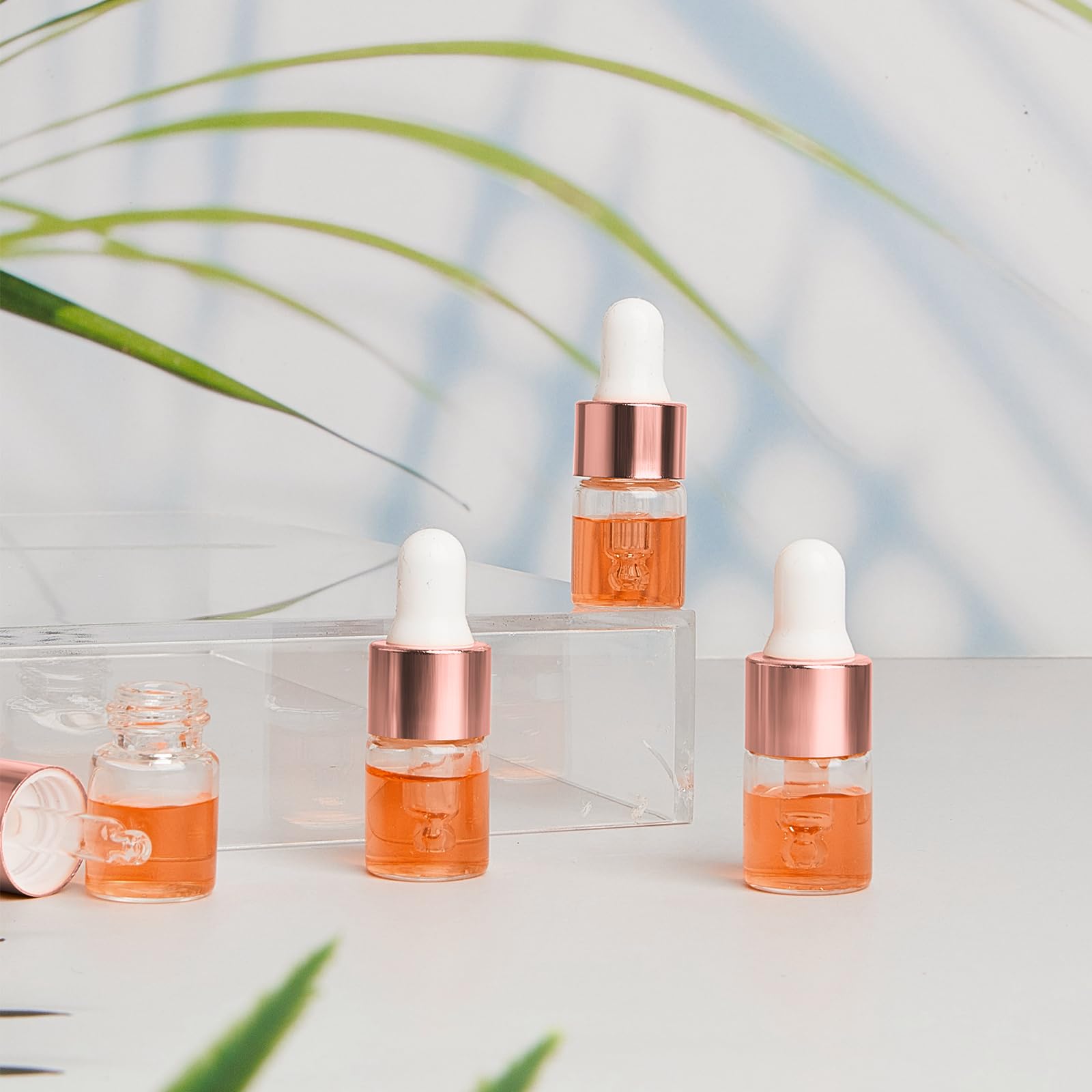 Didaey kit de 100 bouteilles échantillon, rose doré, pratique.