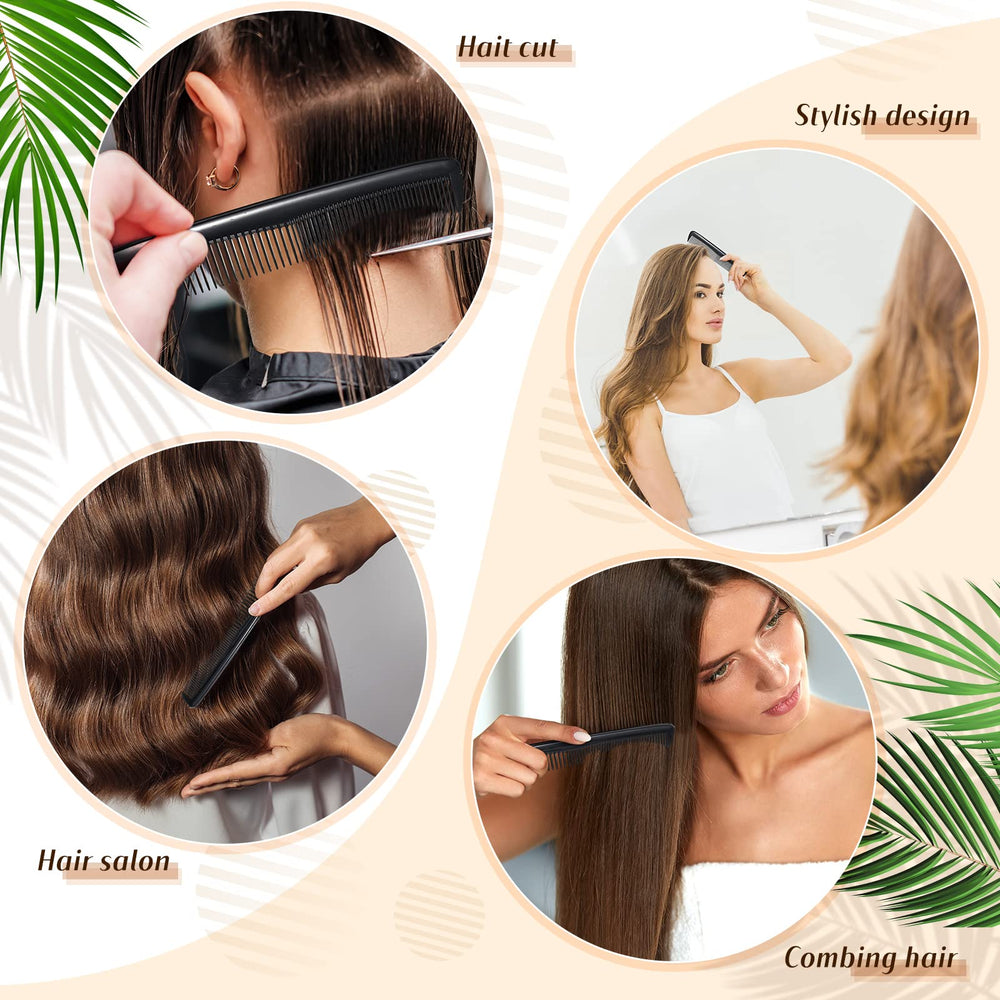 Peigne Didaey poche dents larges noir, parfait pour cheveux épais et barbe.