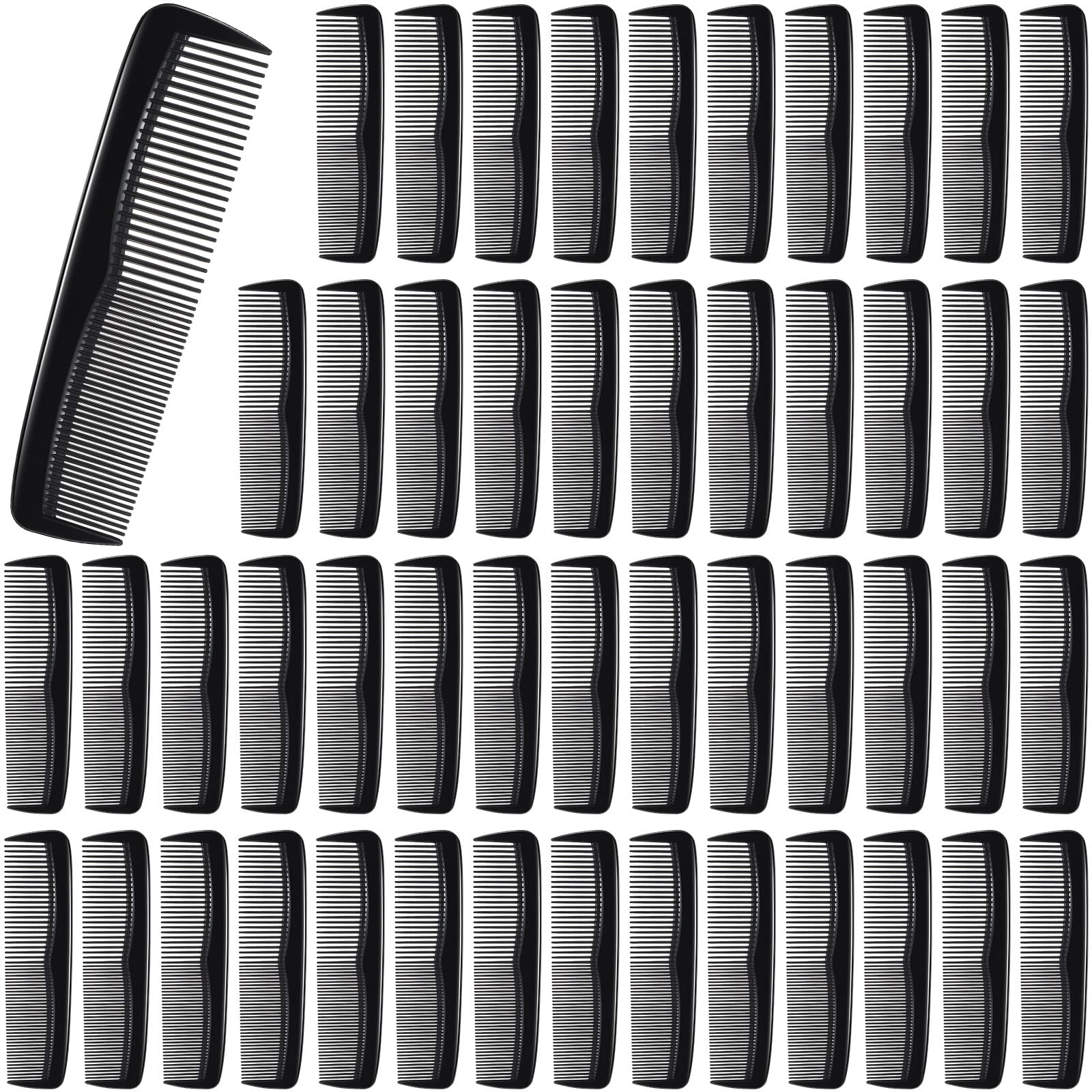 Peigne Didaey poche noir 50 pièces, pratique en déplacement pour cheveux et barbe.