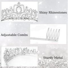 Couronne princesse avec peignes pour maintien sûr des cheveux.