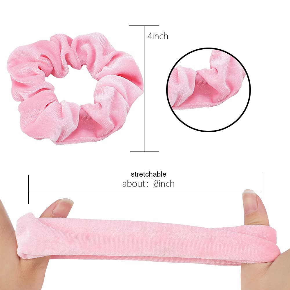 Didder élastiques velours rose, sur cheveux, élasticité adaptée à toutes les longueurs et volumes.