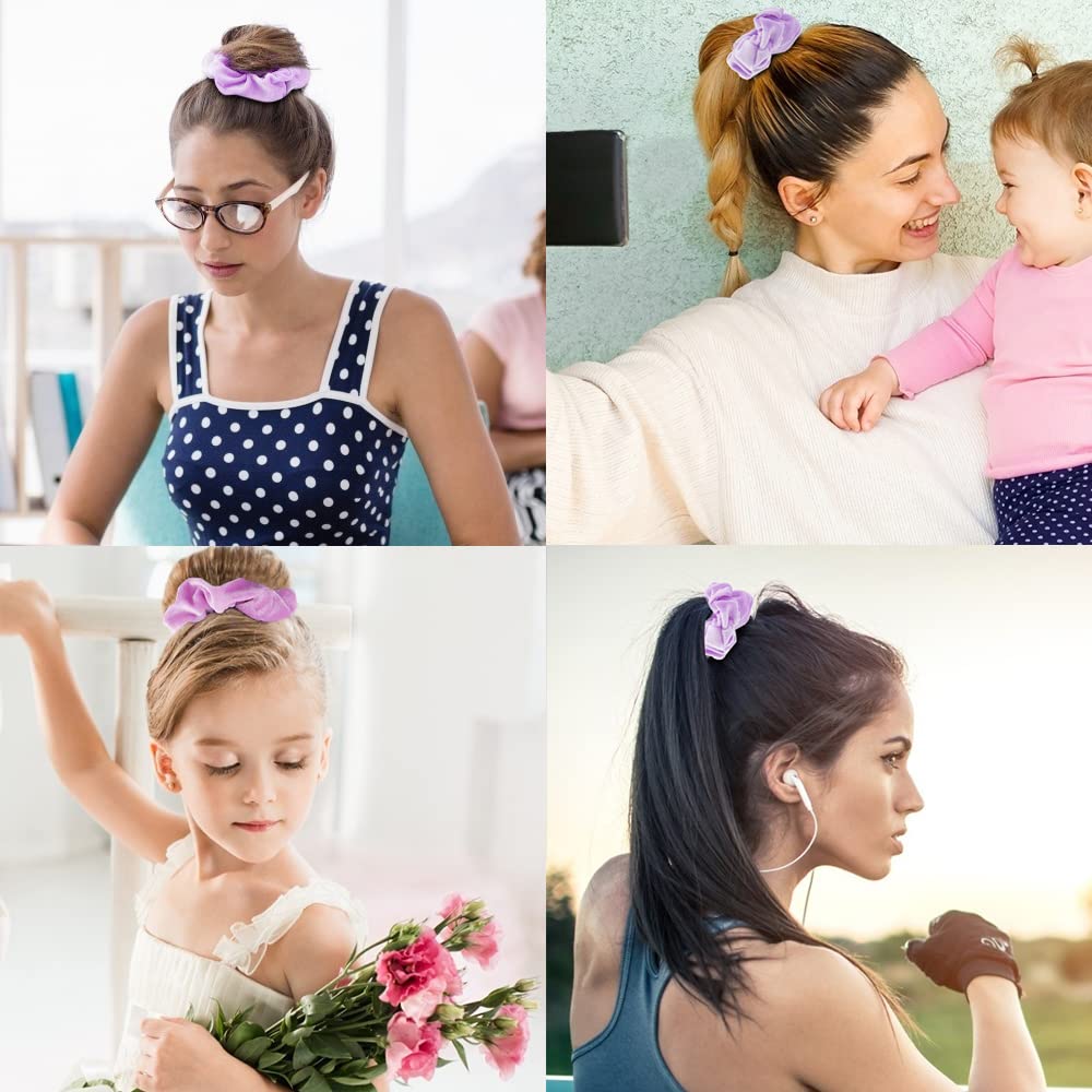 Didder scrunchies velours clair coiffure chic au bureau et en vacances