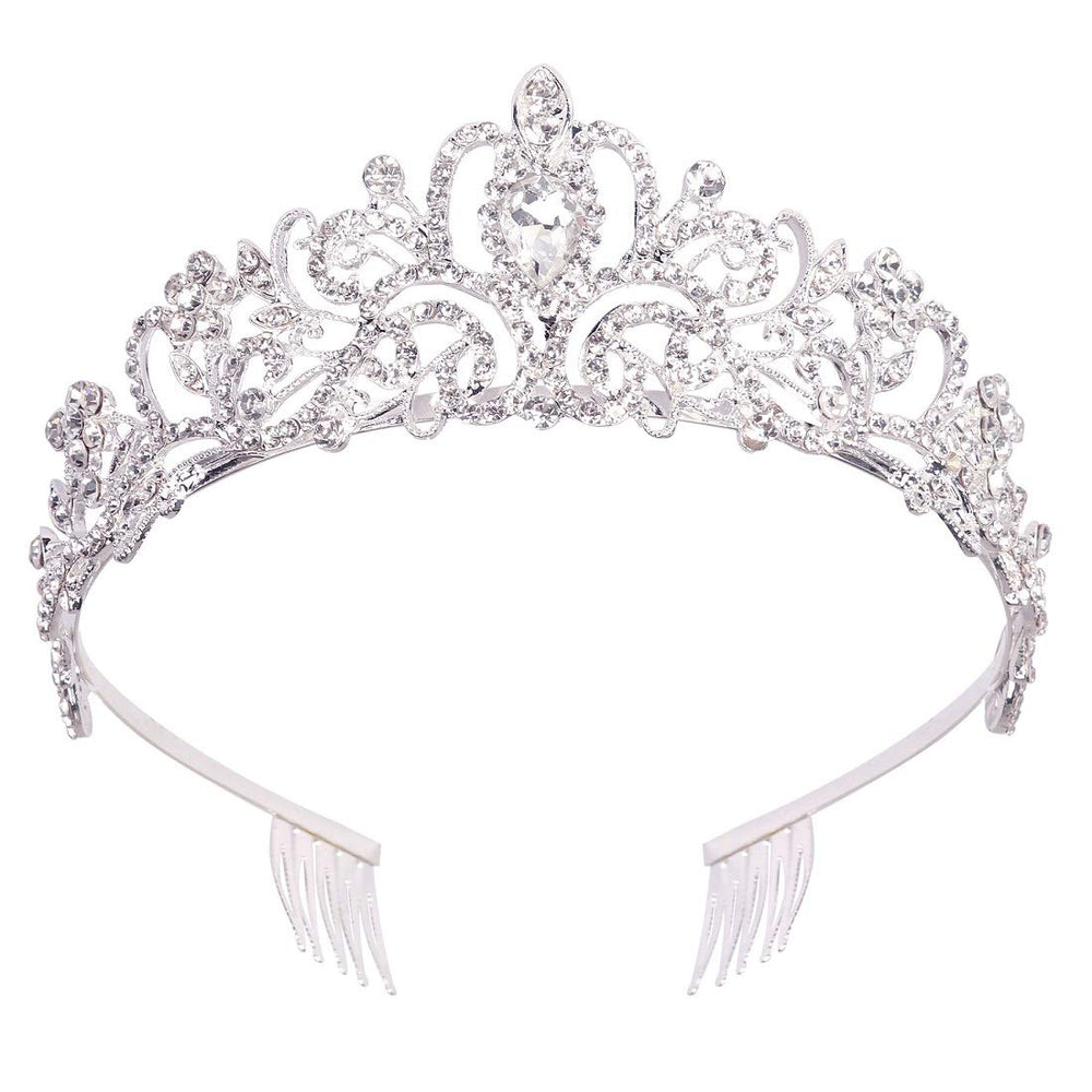 Didder Tiare cristal argent étincelante pour une apparence de mariée ou de soirée.