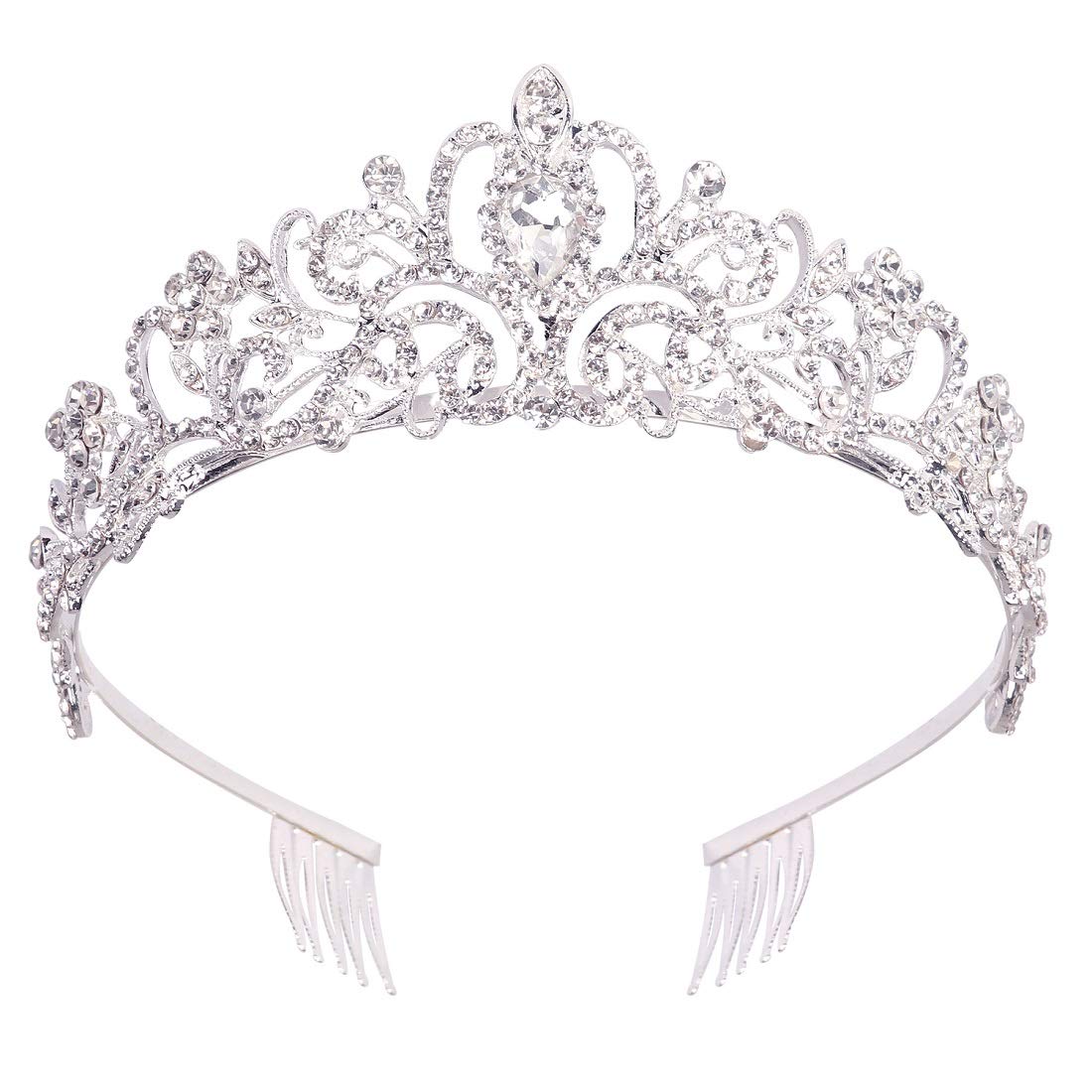 Didder Tiare cristal argent étincelante pour une apparence de mariée ou de soirée.