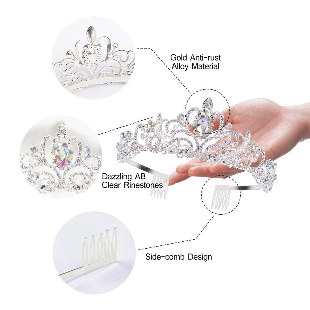Tiare élégante Didder avec cristaux AB pour un look glamour.