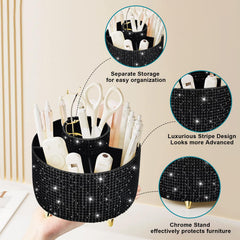 Diesisa rangement maquillage diamant noir: solution élégante pour le bureau et la salle de bains.