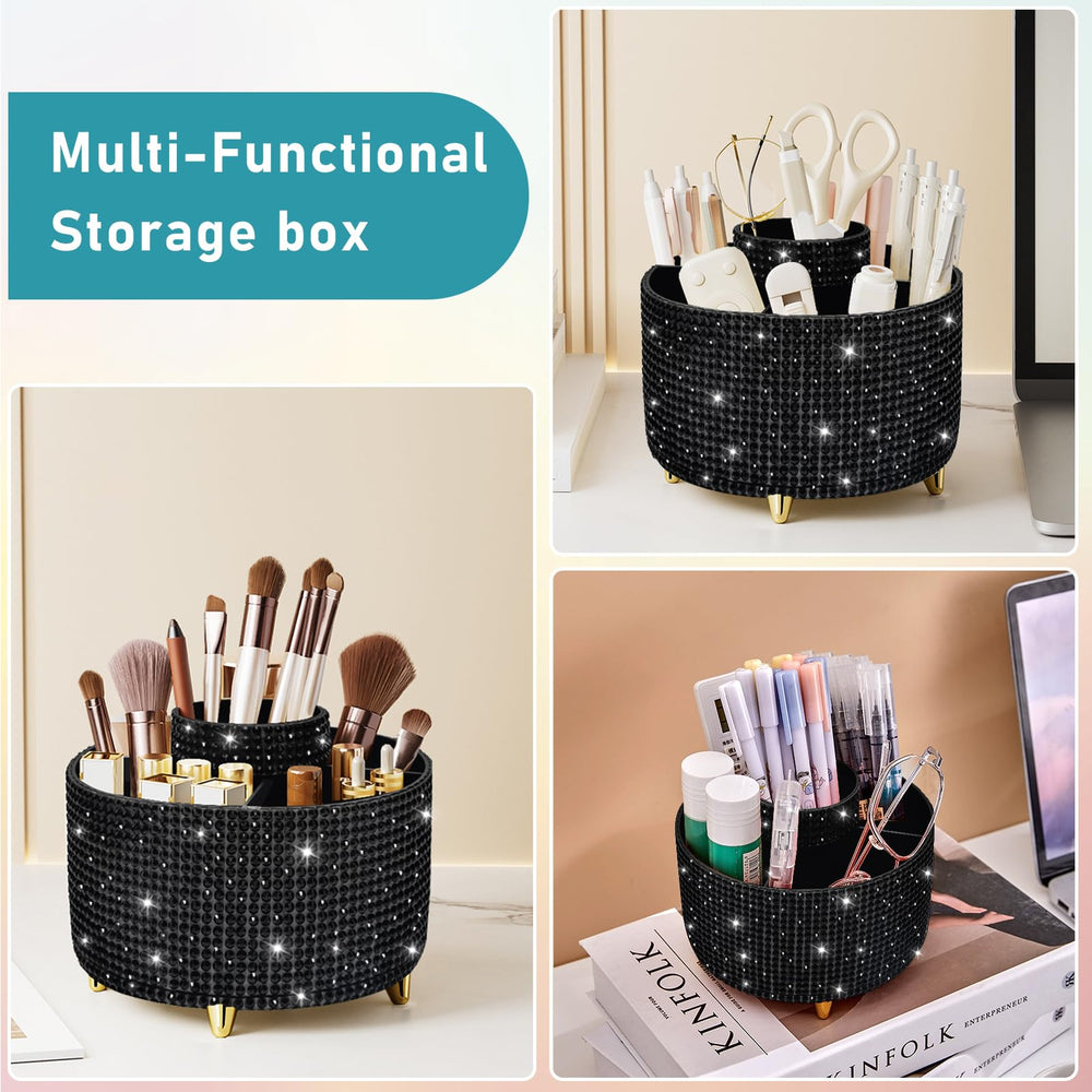 Diesisa support bijoux et maquillage diamant noir: espace polyvalent pour différents accessoires.