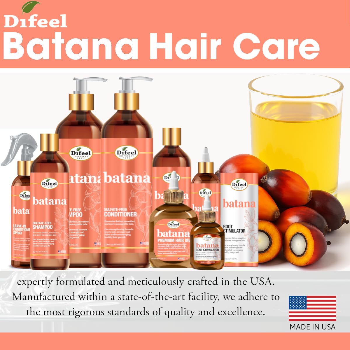 Difeel Batana Shampoo: usage quotidien simple pour cheveux propres et maniables.