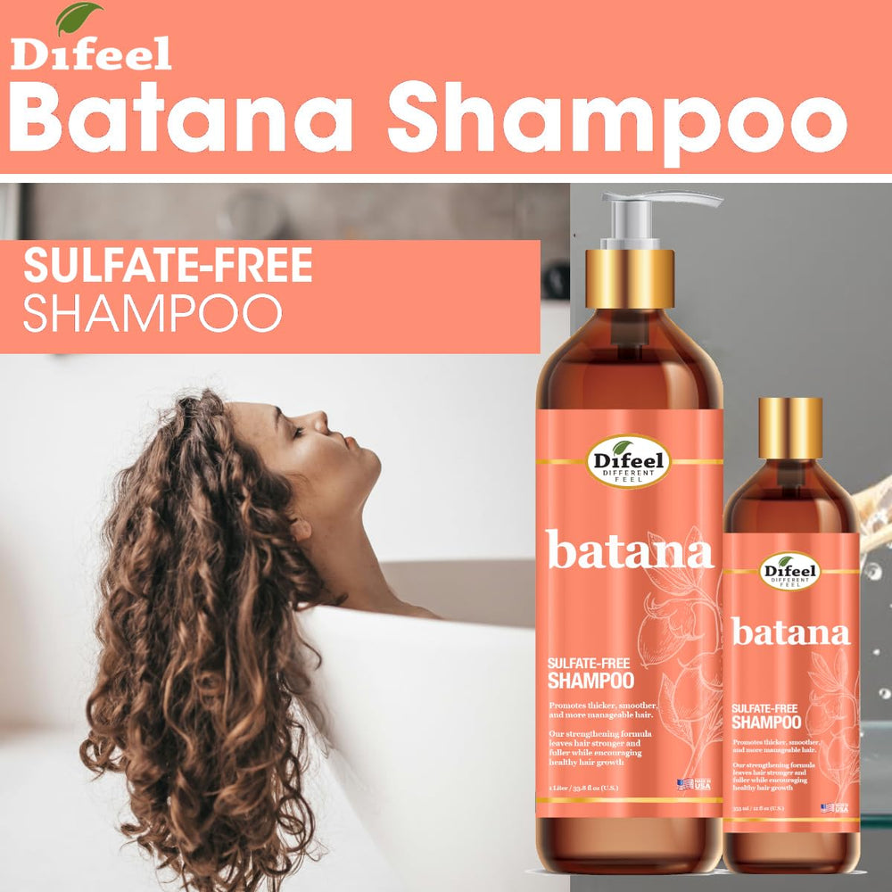 Difeel Batana Shampoo: mousse généreuse démontrant l’action nettoyante.