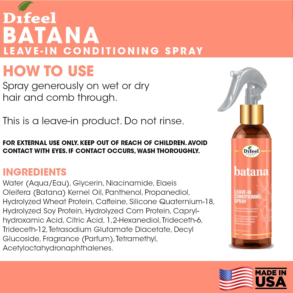 Difeel Batana: texture légère et nourrissante qui n'alourdit pas.