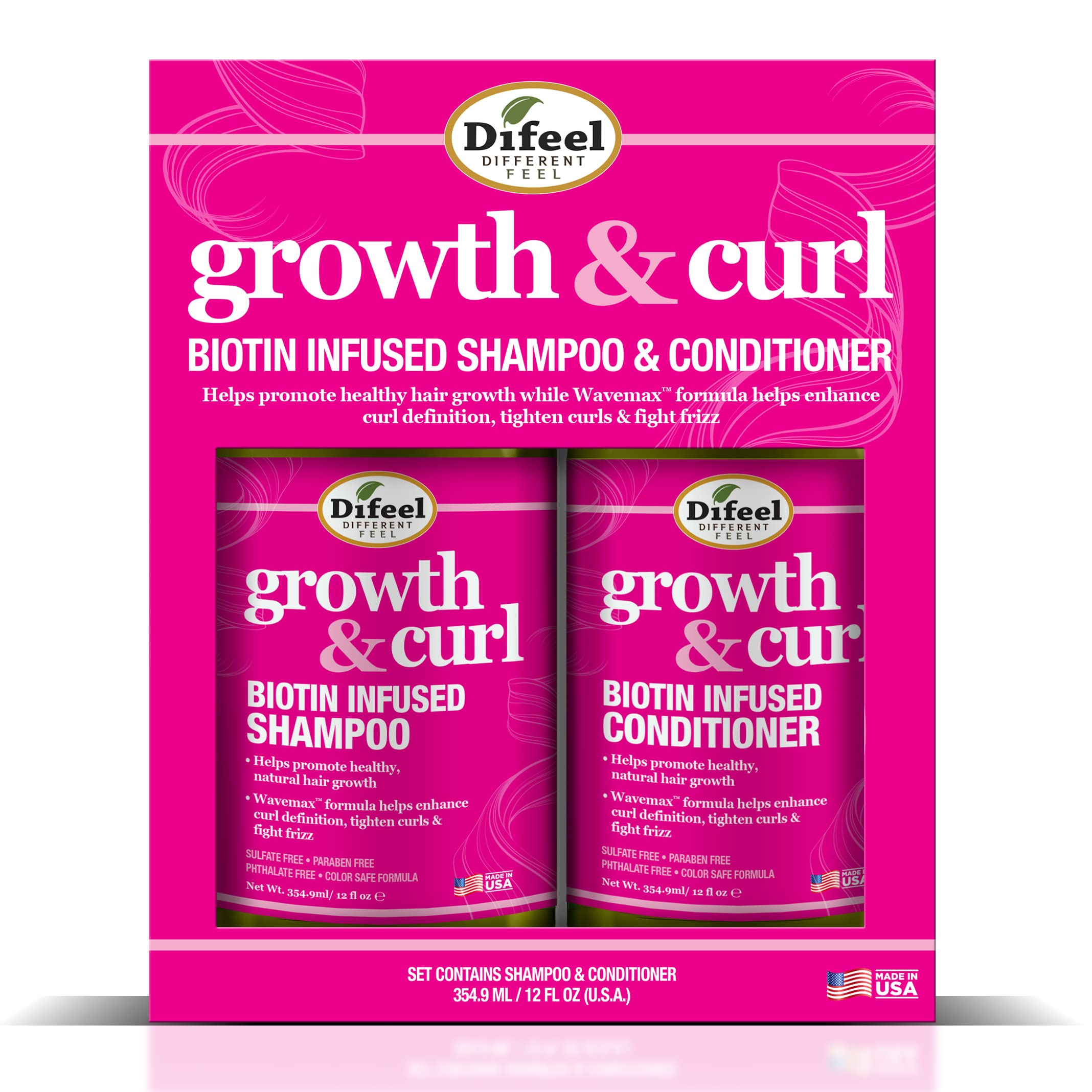 Difeel Biotin Conditioner, bouteille pompe, démêlage en douceur.