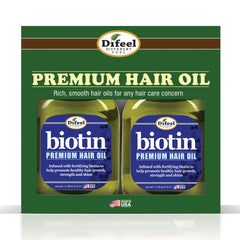 Huile capillaire biotine Difeel en bouteille pour cheveux forts et brillants