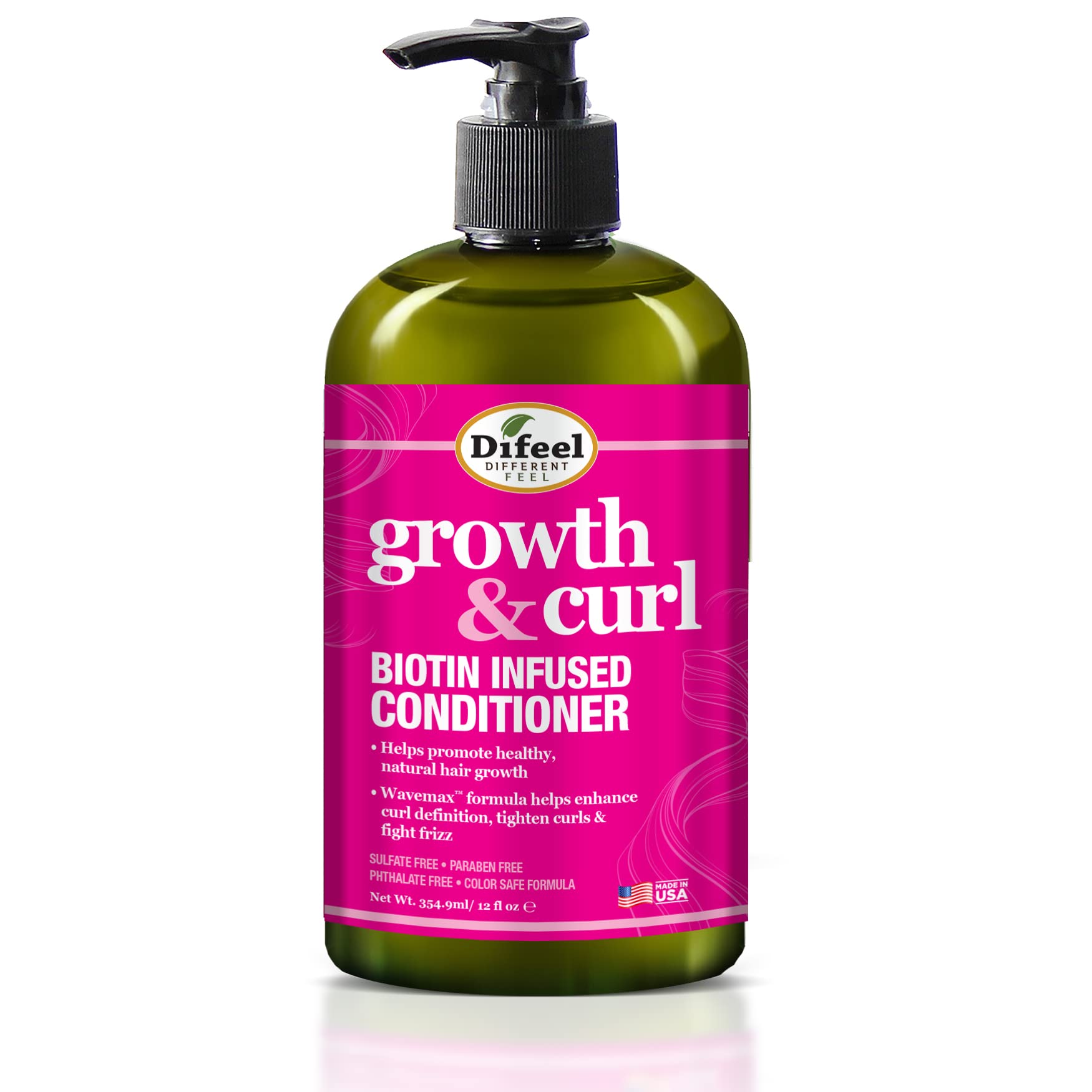 Difeel Biotin Shampoo, contient Wavemax, ingrédients végétaux pour cheveux sains.