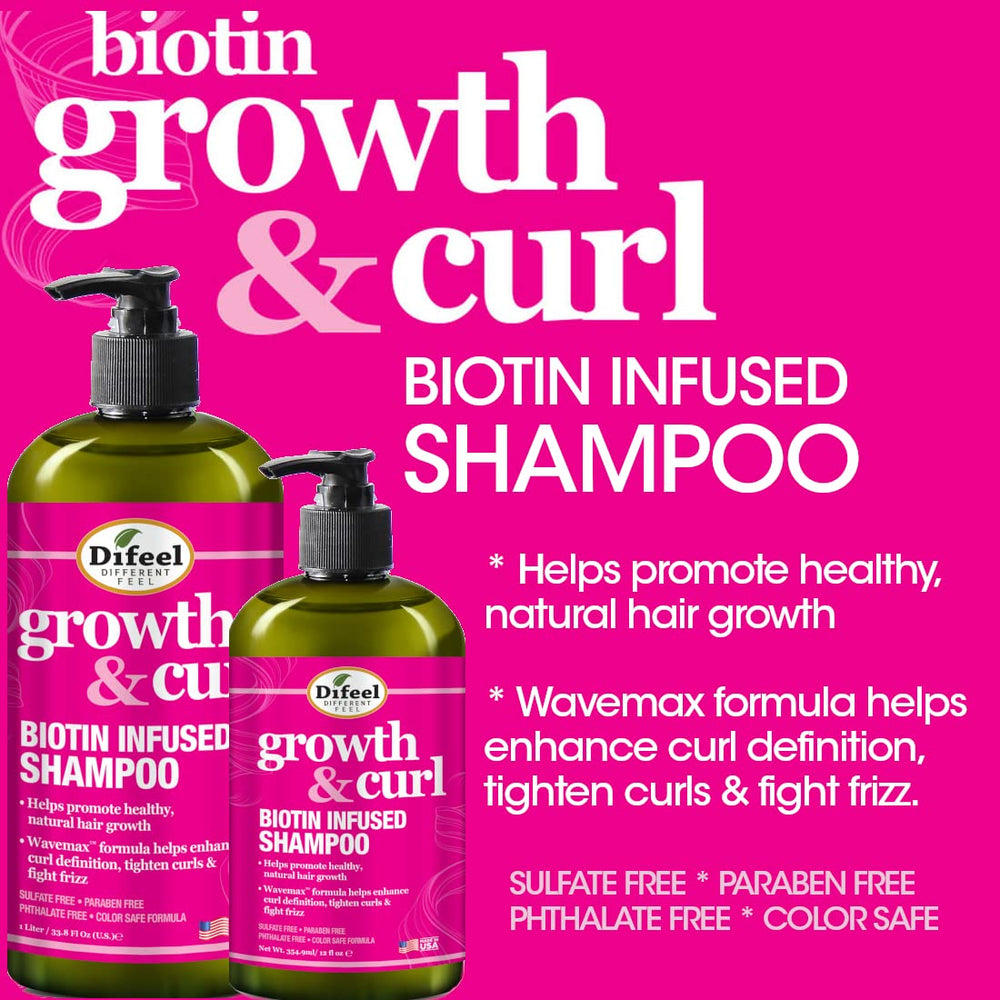 Difeel Biotin Shampoo, boucles définition, favorise des boucles mieux dessinées.