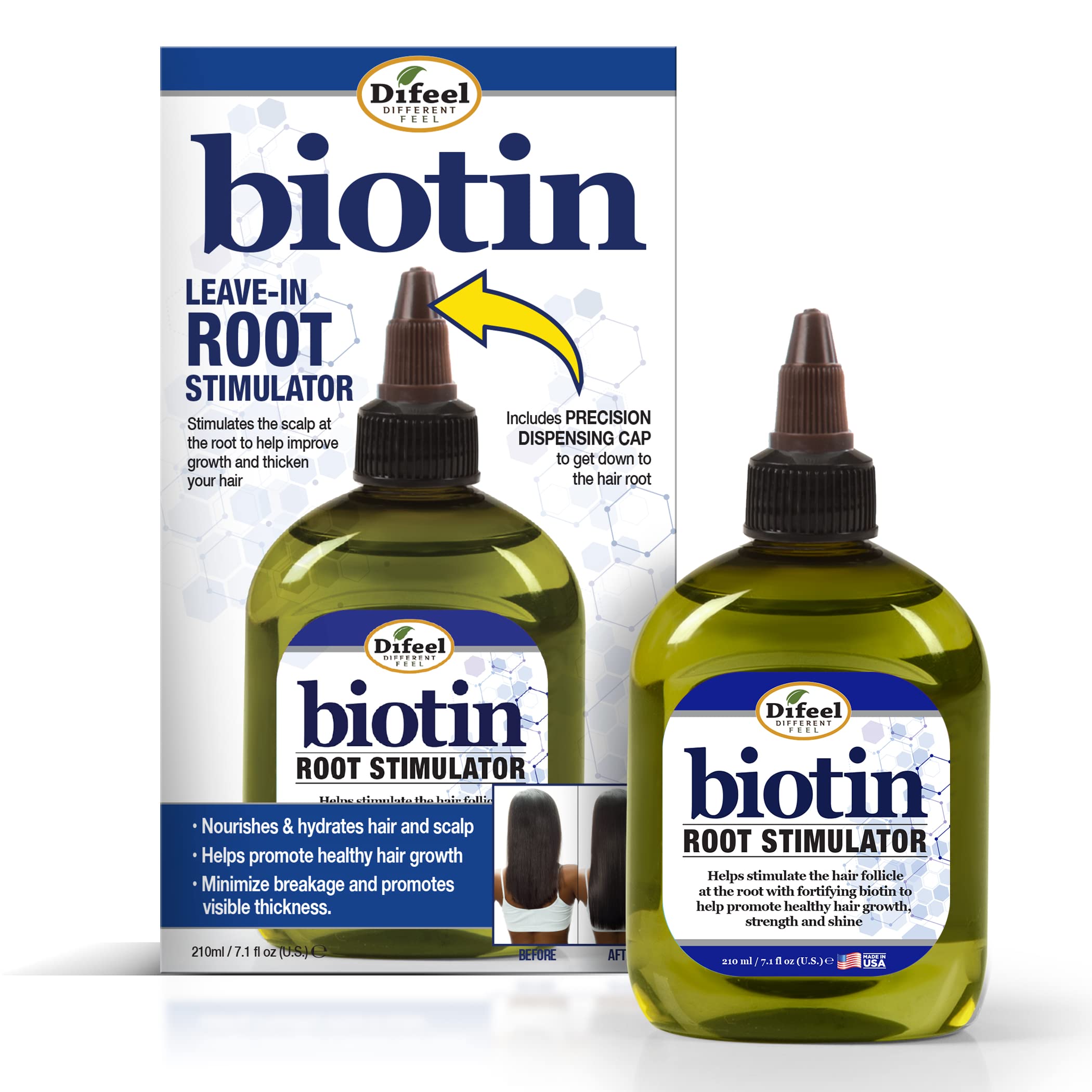 Difeel Biotine Pro-Croissance : stimulation des racines pour une pousse potentielle.