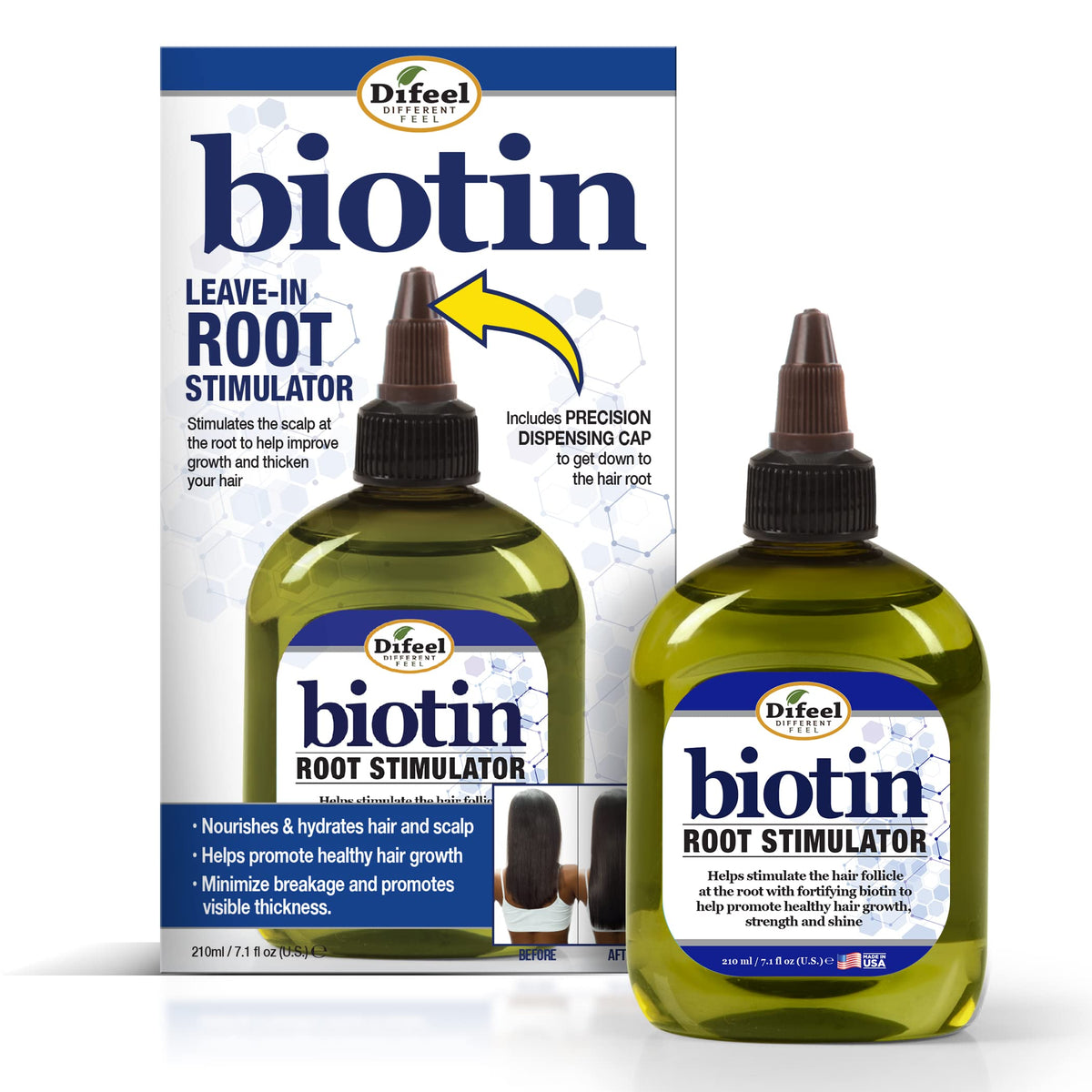 Difeel Biotine Pro-Croissance : stimulation des racines pour une pousse potentielle.