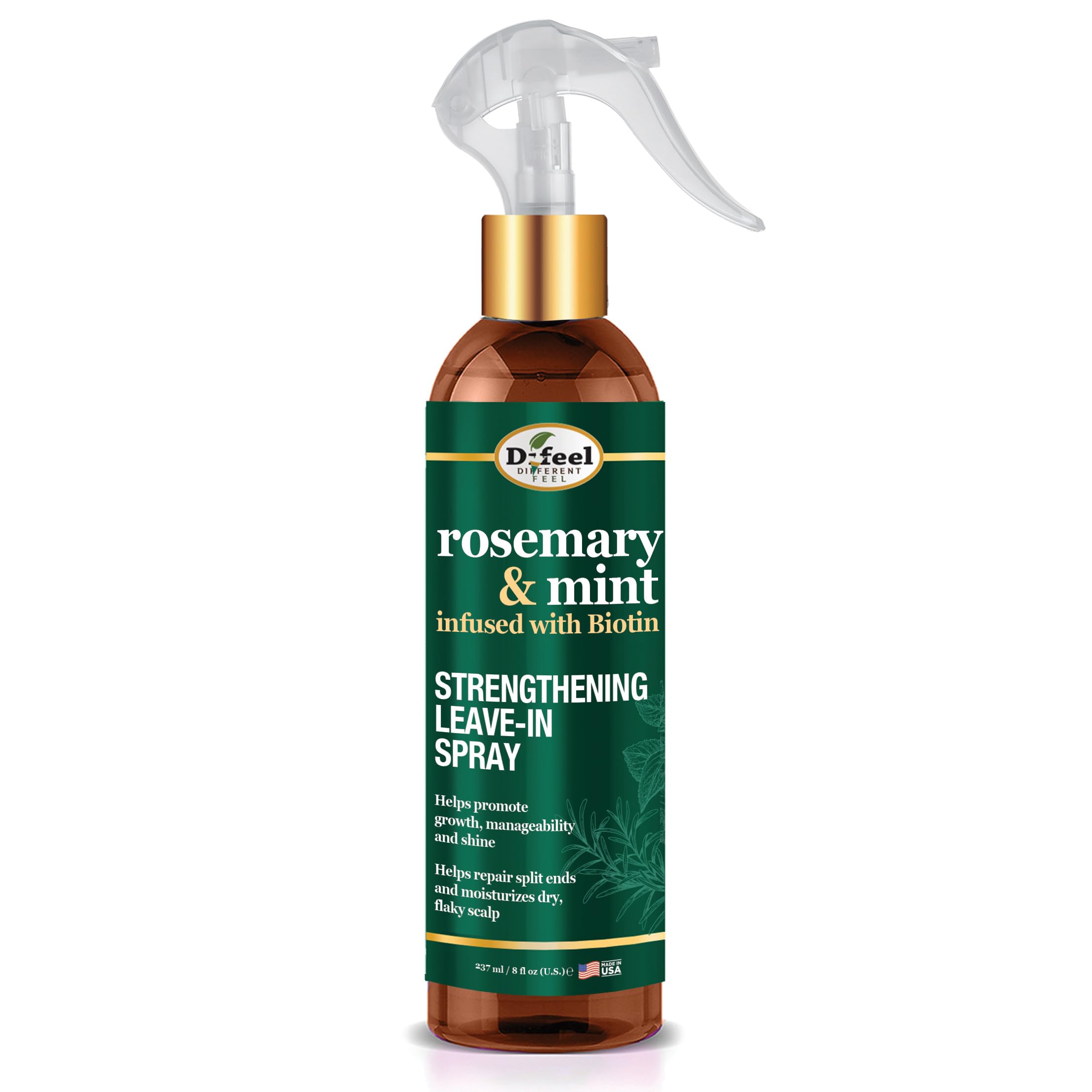Spray Difeel romarin-menthe: fortifie les cheveux et apporte brillance.