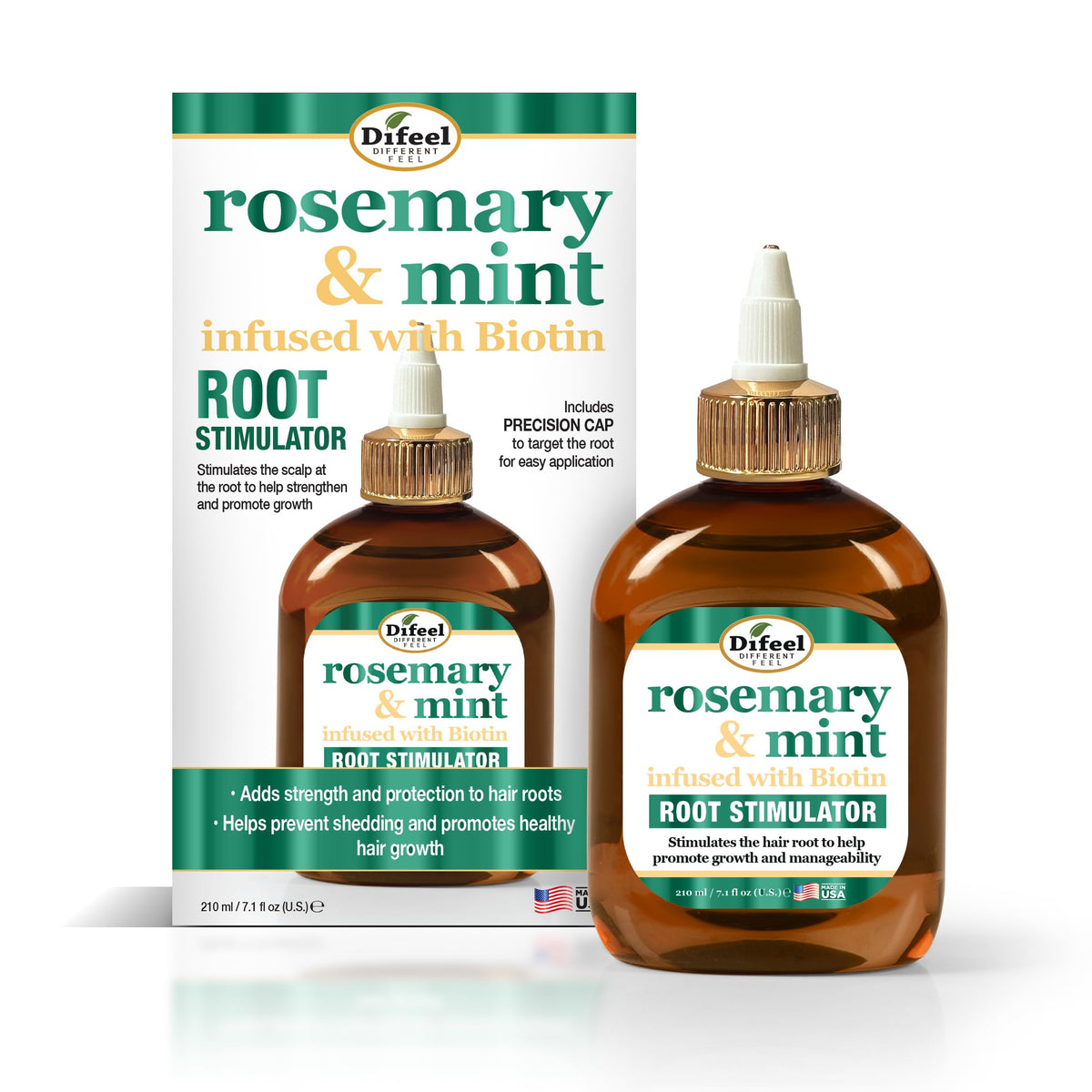 Difeel stimulateur racines romarin-menthe, cap précis pour application ciblée.