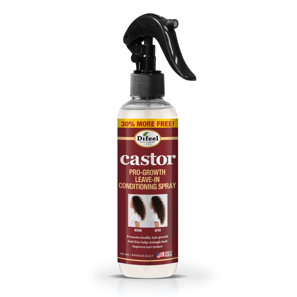 Difeel Castor Pro-Growth – bouteille: hydratation durable et croissance potentielle des cheveux.