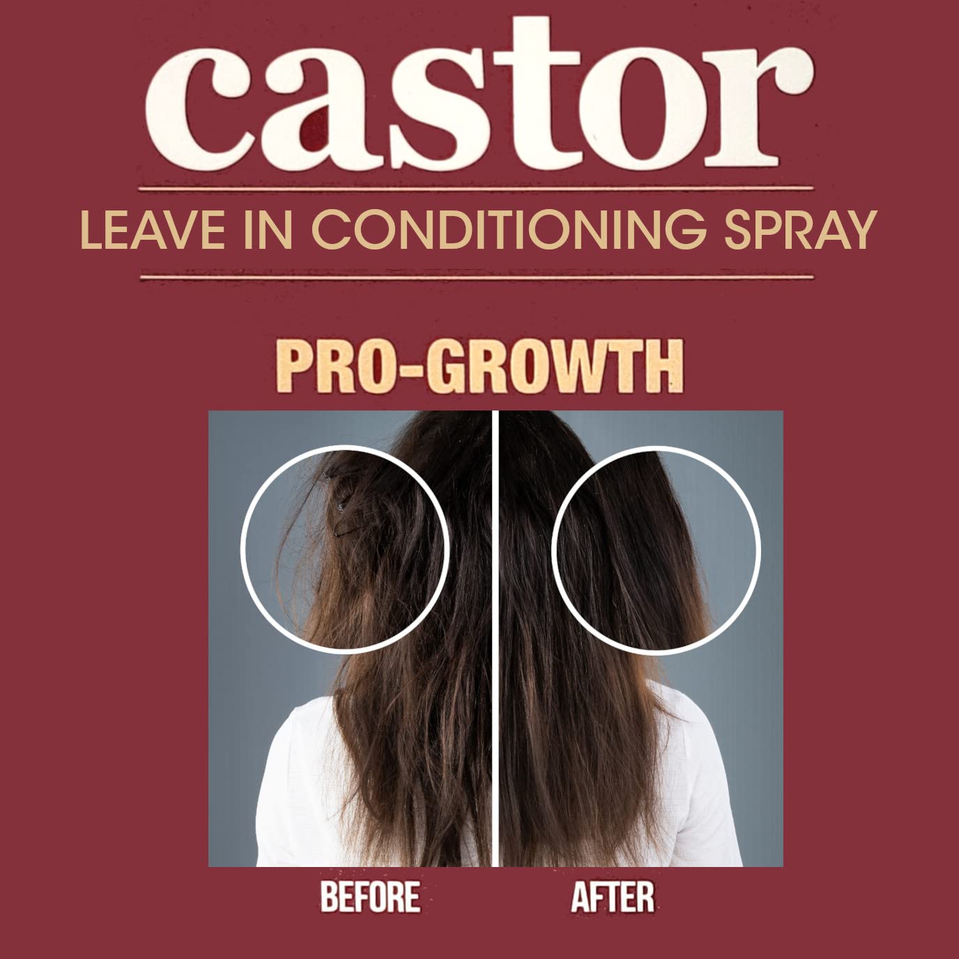 Difeel Castor Pro-Growth – ingrédients riches en ricin et nutriments essentiels.