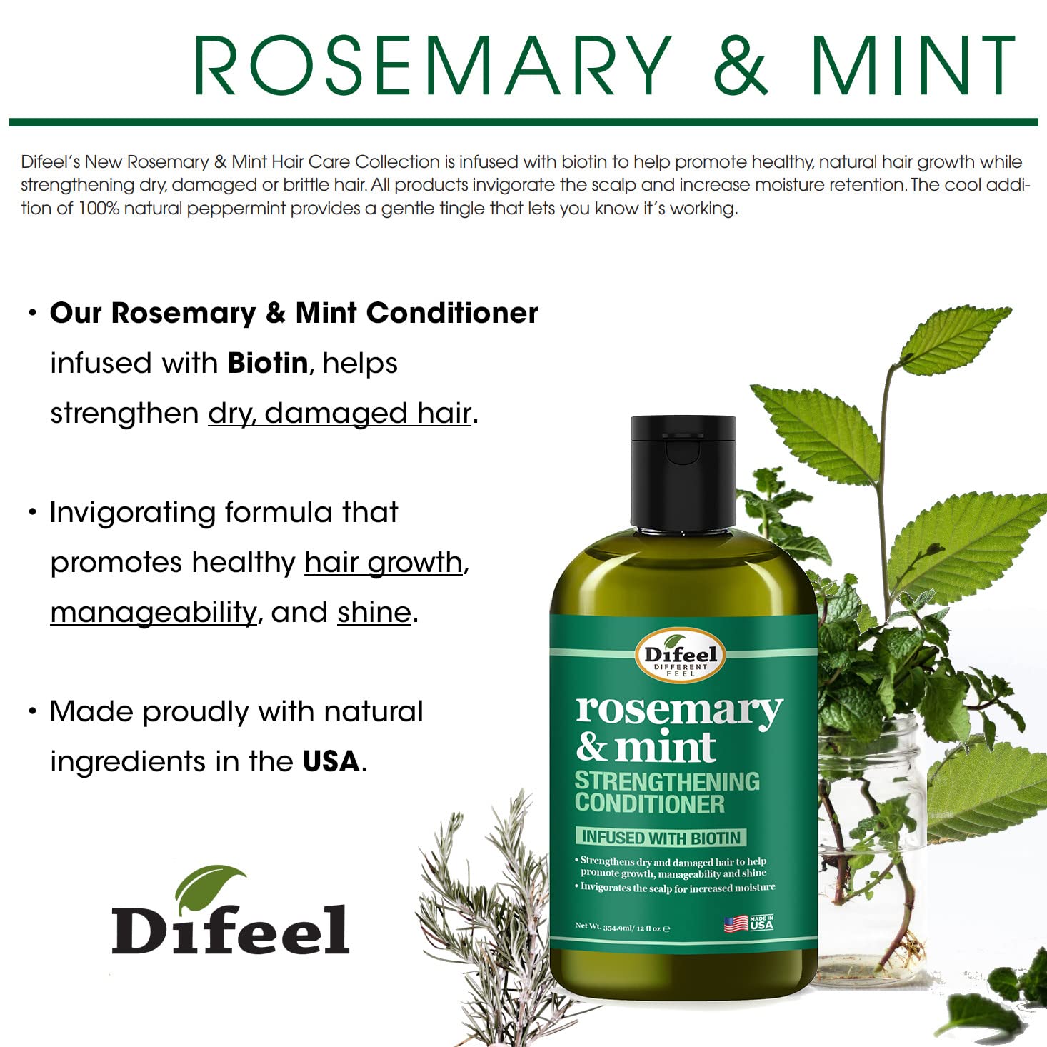 Coffret cadeau Difeel Romarin Menthe – présentation soignée pour offrir soin capillaire