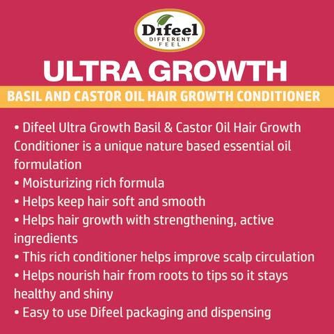 Difeel Ultra Growth, grande bouteille: format généreux pour routines prolongées.