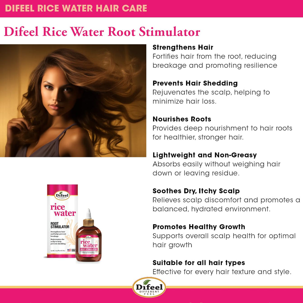 Difeel eau riz nourrissant racines – nourri profondément pour cheveux plus forts