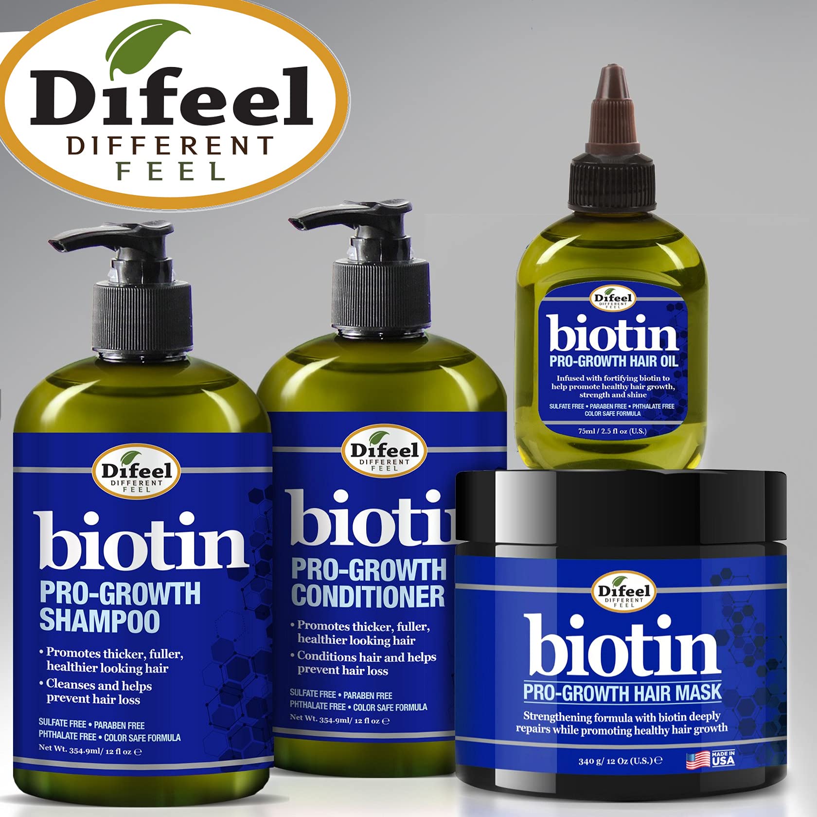 Étiquette du produit indiquant soin capillaire biotine pour cheveux forts