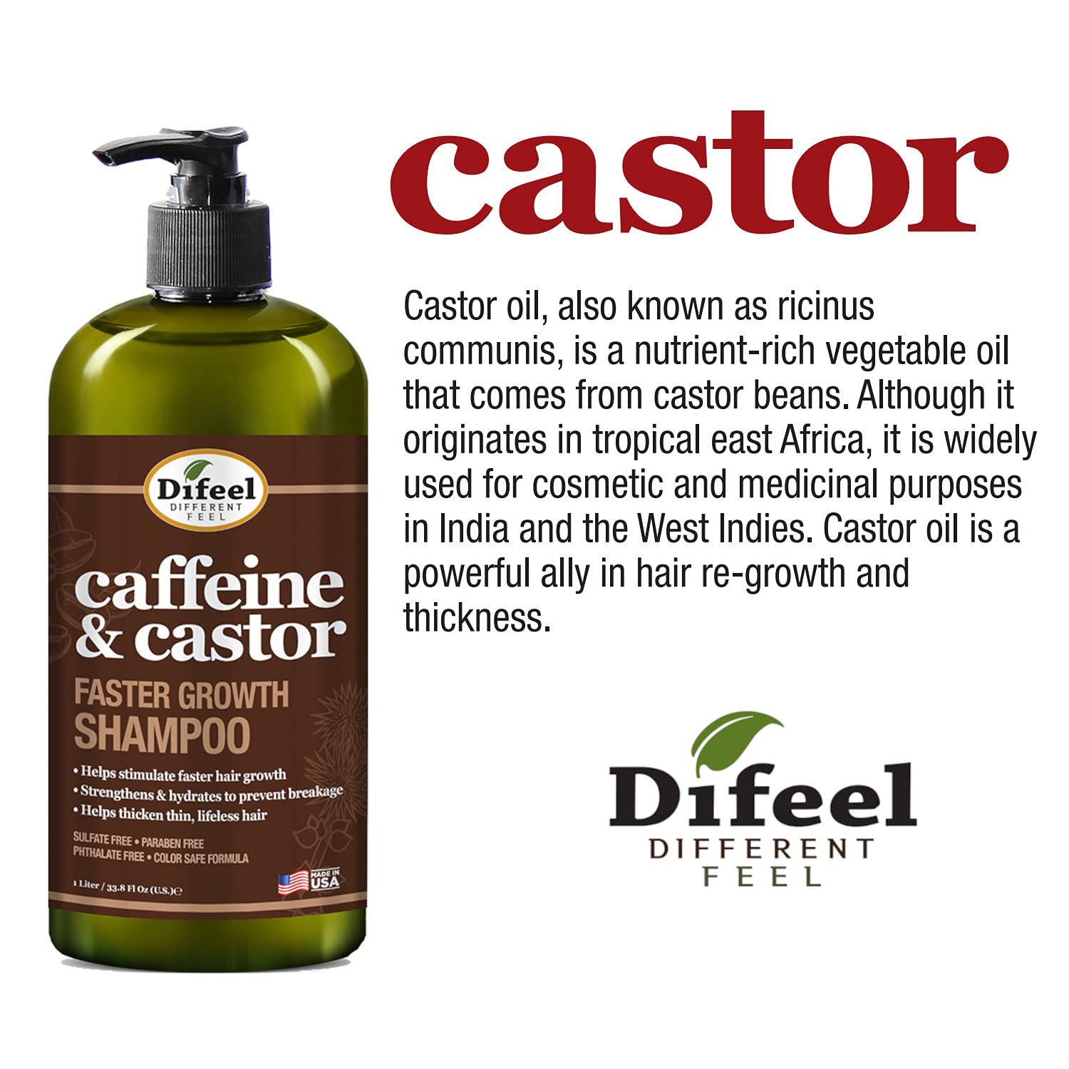 Formulation naturelle sans sulfates de Difeel pour un lavage doux.