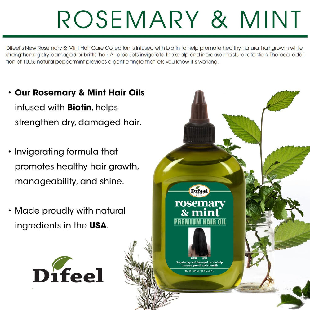 Formule naturelle Difeel Romarin Menthe pour nourrir les cheveux.