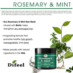 Difeel masque cheveux biotine – ingrédients naturels, texture onctueuse.
