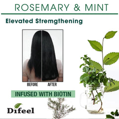 Difeel démêlage facilité grâce au spray leave-in romarin menthe.