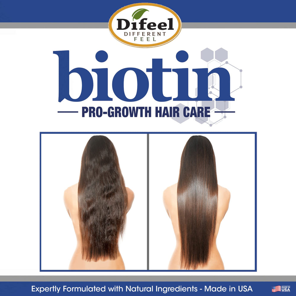 Difeel Pro-Growth Biotin Conditioner applied, hair looks smooth