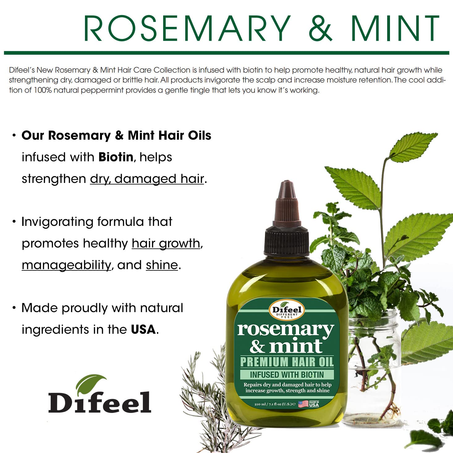 Bouteille Difeel Romarin et Menthe – étiquette lisible pour dosage précis