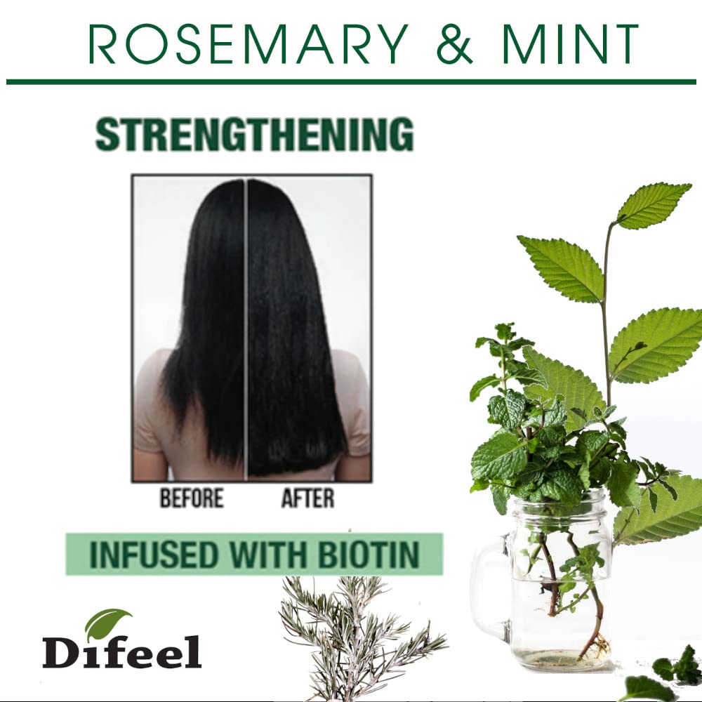 Texture mousse légère du Shampoing Difeel Romarin-Menthe pour un lavage agréable.