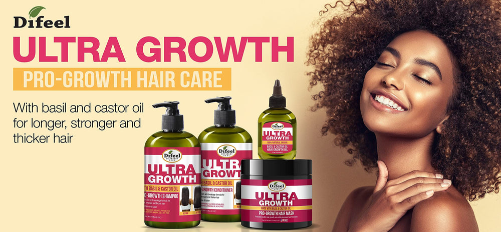 Format 8 oz pratique pour une routine capillaire quotidienne Difeel Ultra Growth.