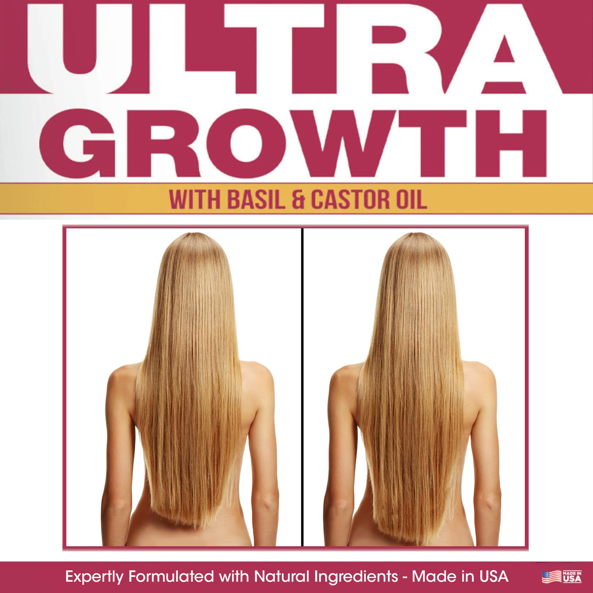 Utilisation sans rinçage avec le spray Difeel Ultra Growth sur cheveux humides.