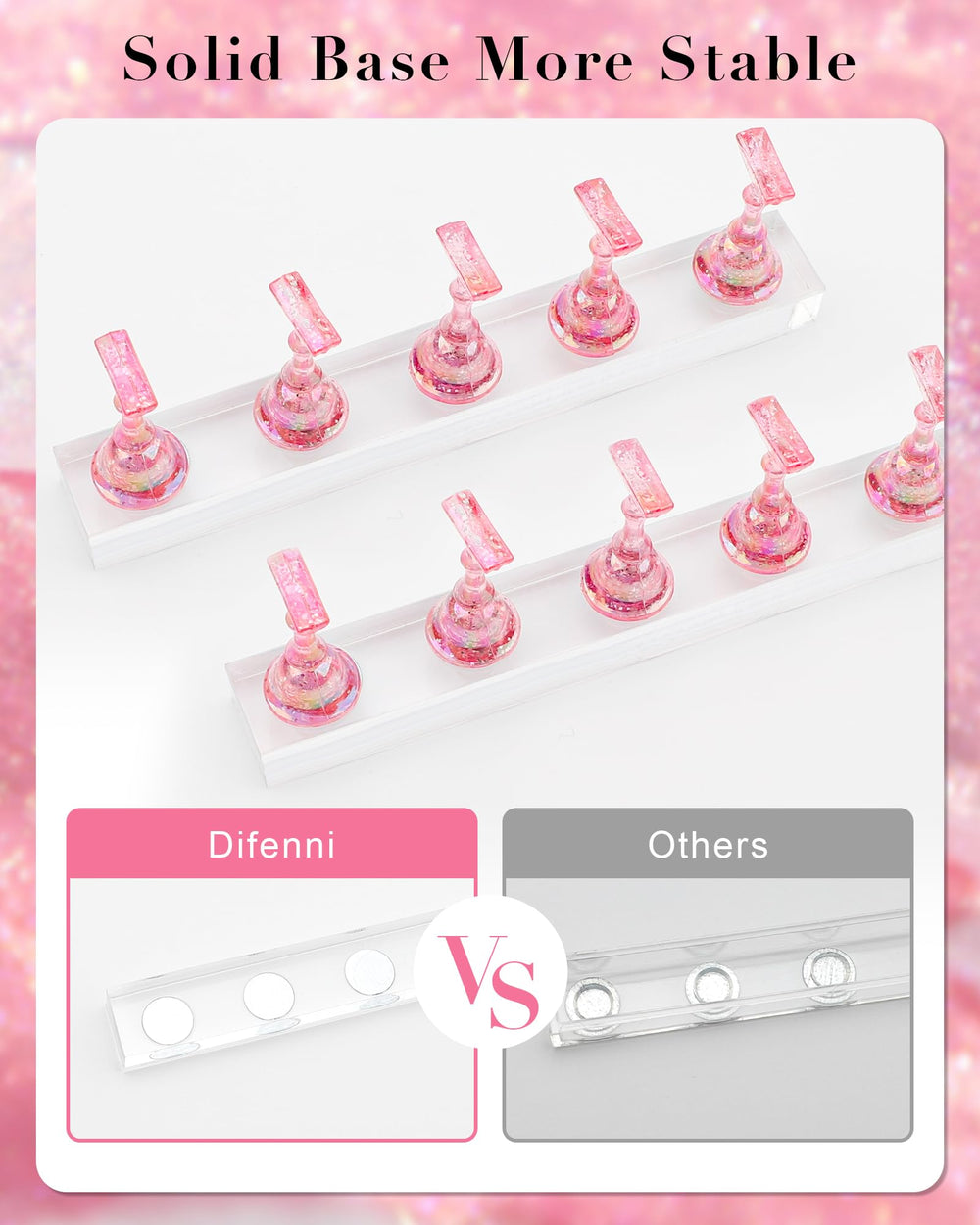 Base en forme de fleur rose Difenni pour varier les présentations.