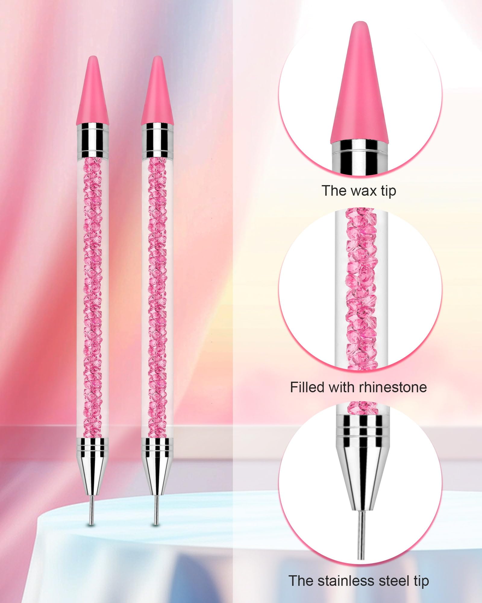 Difenni crayon-cire double-tête: préhension facile des strass et positionnement exact