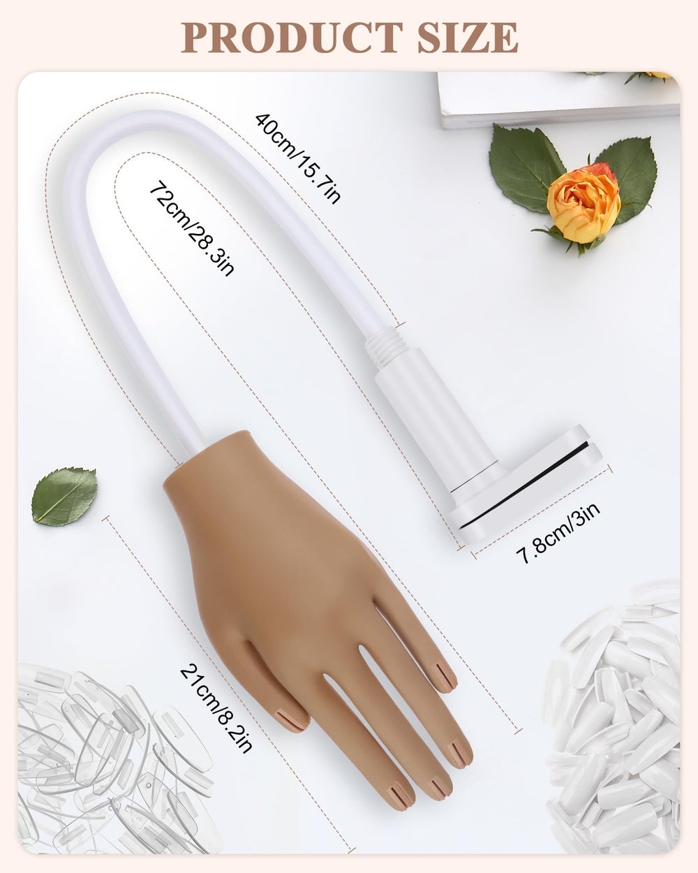 Kit pratique Difenni avec 200 ongles d'entraînement pour tester techniques.