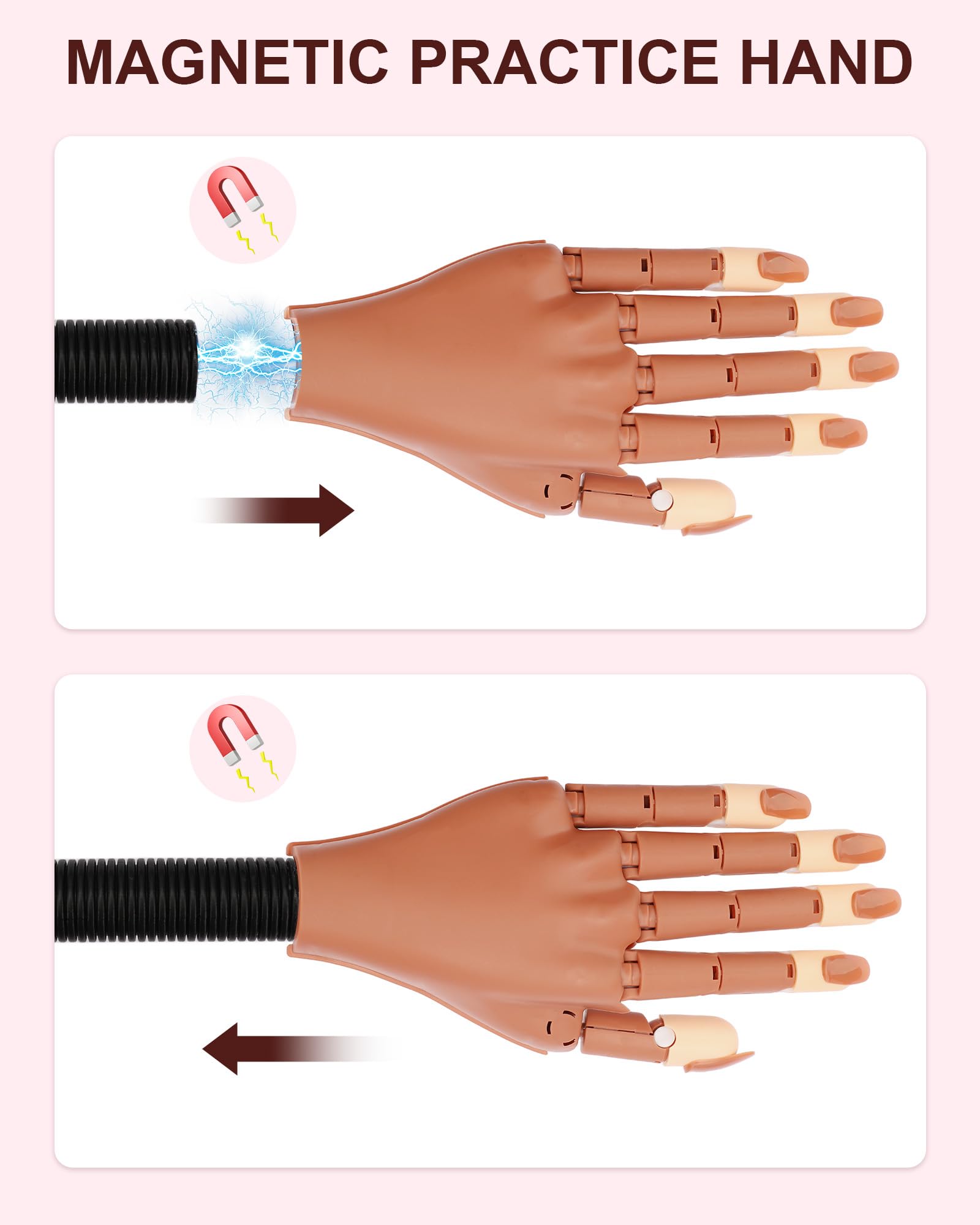 Difenni Main-pratique-rotation-doigts: articulations mobiles pour tests de poses variées.