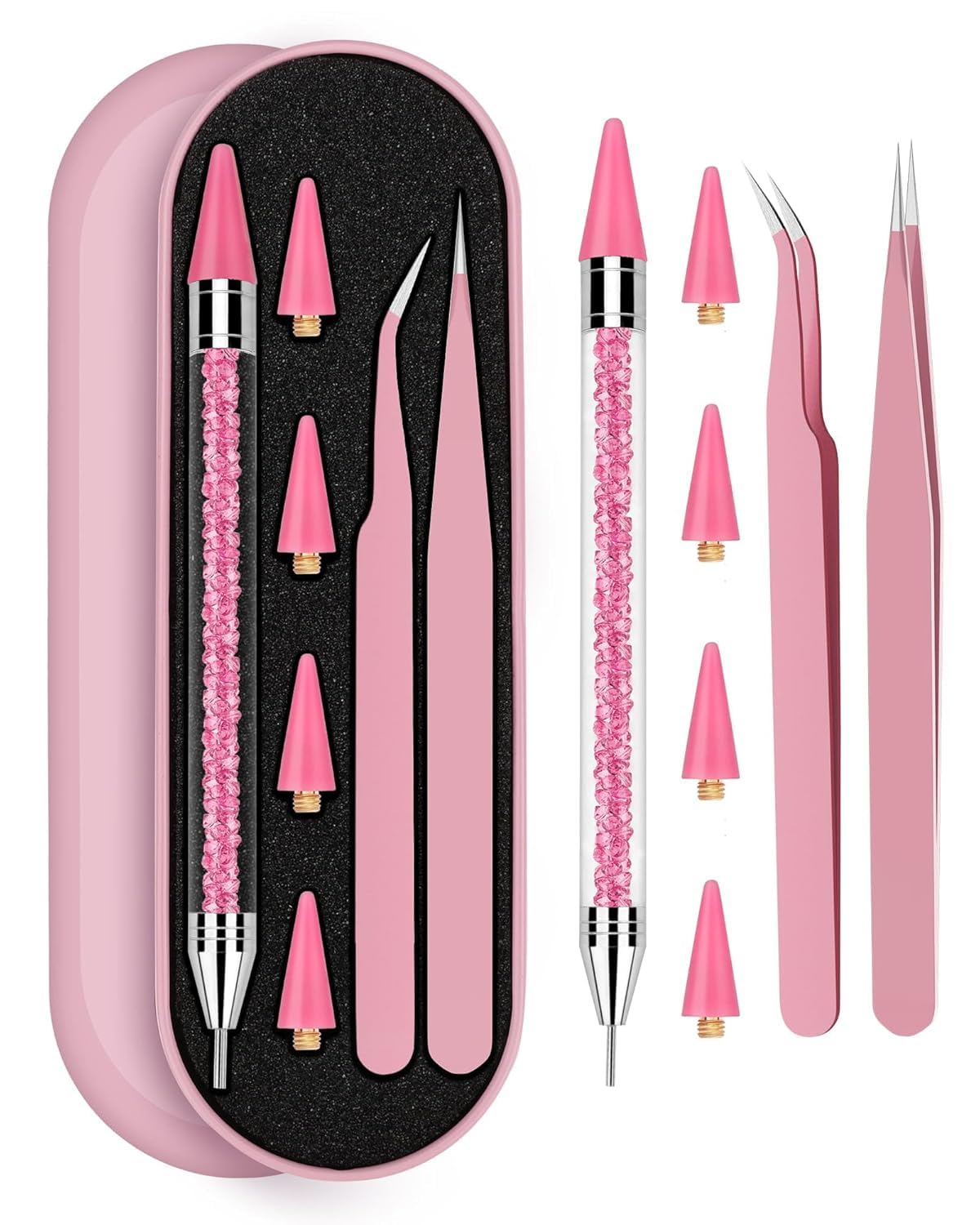 Pince à strass Difenni: ensemble complet pour ongles étincelants.