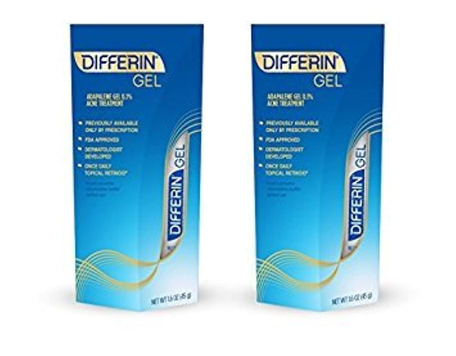 Texture fine du gel Differin prête à être appliquée sur la peau.