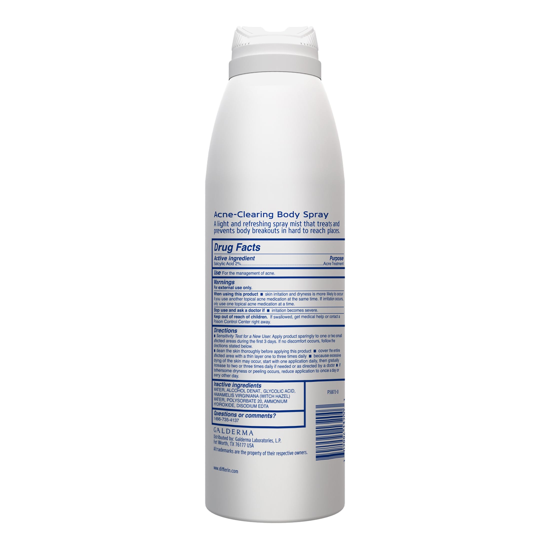 Differin Spray Corps illustre une application facile et rapide après l’entraînement.