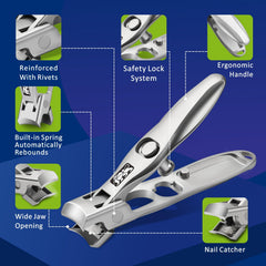Ciseaux à ongles DIGNITY avec ouverture large, adaptés pour ongles épais.