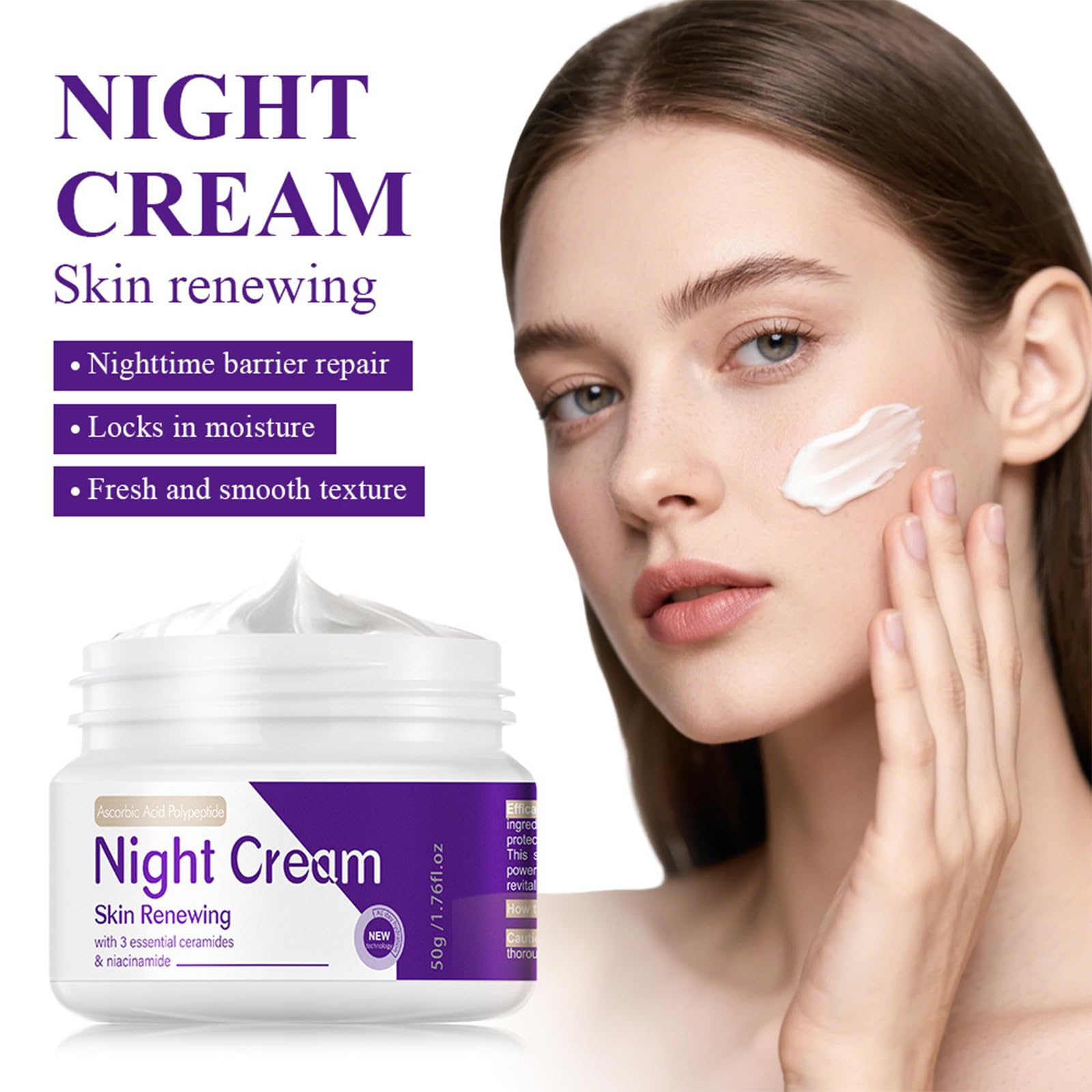 DIKAYI texture-creme-nuit non grasse, application fluide et absorption rapide.